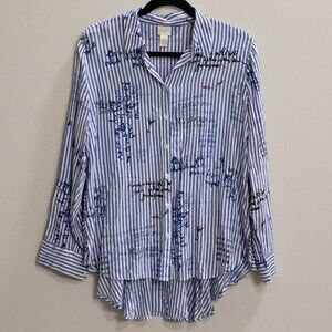 Chico's Conversation striped trapeze blouse-2